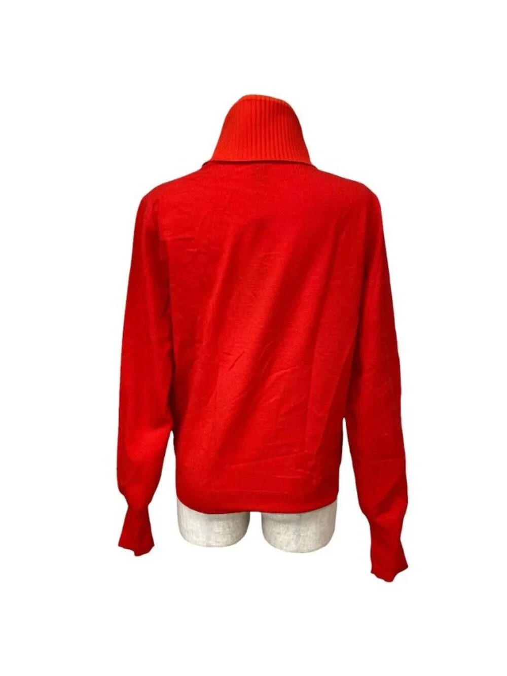 Louis Vuitton Turtleneck Knit Sweater Top Wool Polyurethane Red Fine Daily